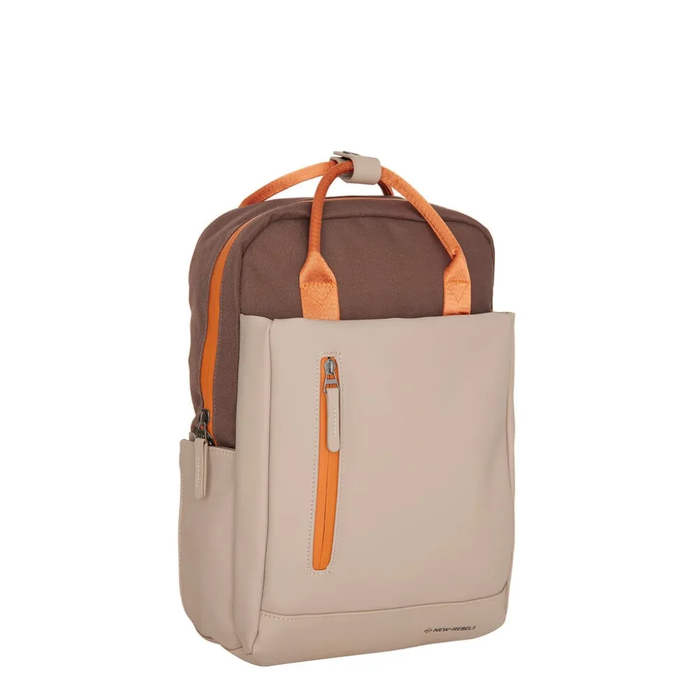 Ferron Miami Rugzak 9L Waterafstotende Laptop Rugtas 13 inch Schooltas en Werktas van PU Nylon Coffee