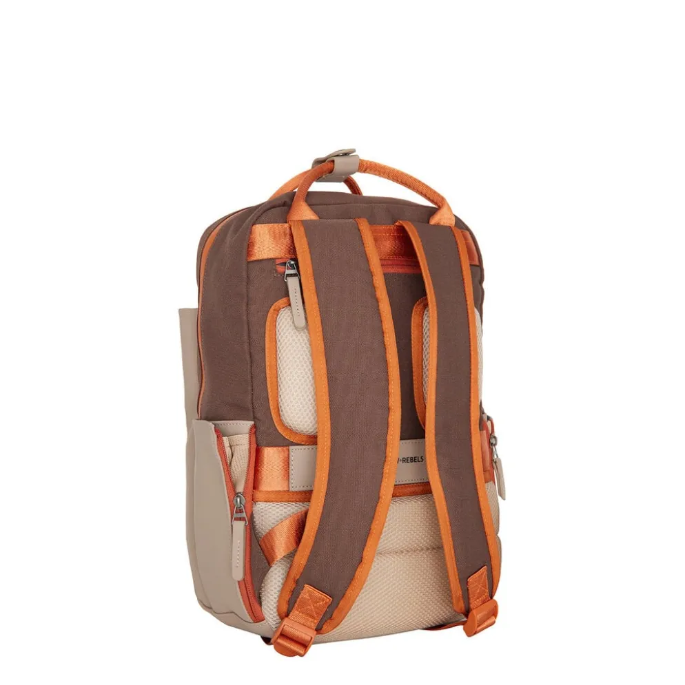 Ferron Miami Rugzak 9L Waterafstotende Laptop Rugtas 13 inch Schooltas en Werktas van PU Nylon Coffee