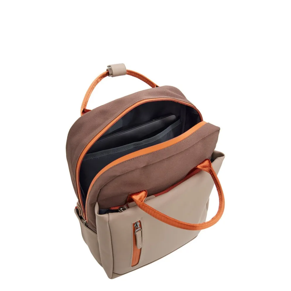 Ferron Miami Rugzak 9L Waterafstotende Laptop Rugtas 13 inch Schooltas en Werktas van PU Nylon Coffee
