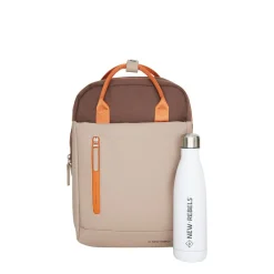 Ferron Miami Rugzak 9L Waterafstotende Laptop Rugtas 13 inch Schooltas en Werktas van PU Nylon Coffee