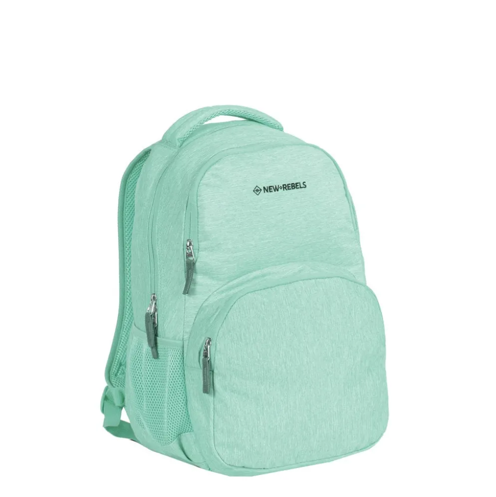 New Rebels ® BTS 2 - Laptoptas - Schooltas - 15 inch - Rugzak - Soft Mint