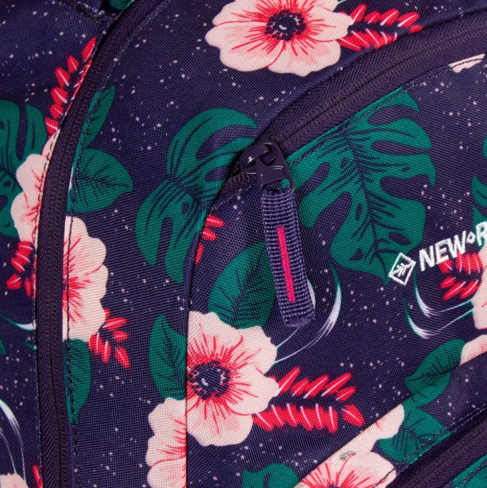 New Rebels ® BTS 3 schooltas met laptopvak flower print