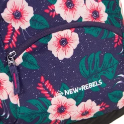 New Rebels ® BTS 4 schooltas met laptopvak flower print