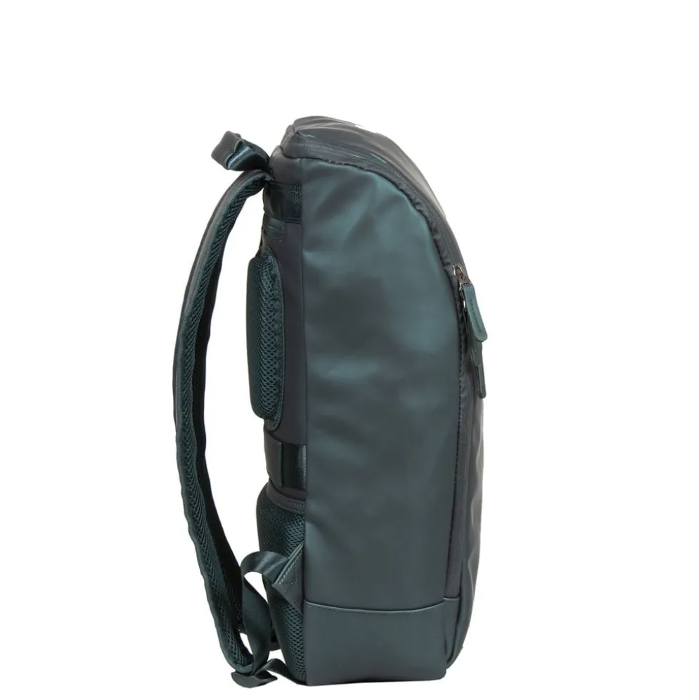 New Rebels ® Harper - Rugzak - Laptoptas - Rugtas - 18 Liter - Donker Groen - Metallic