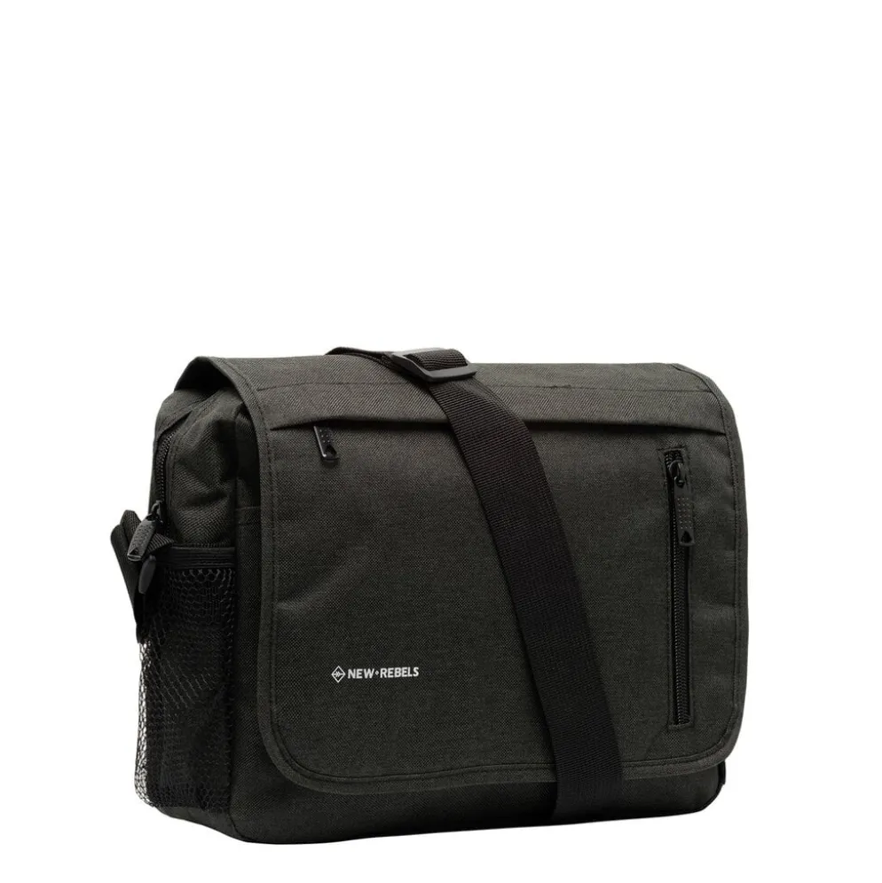 New Rebels ® Heaven25 - Medium Schoudertas A5 - Crossbodytas met flap - Zwart