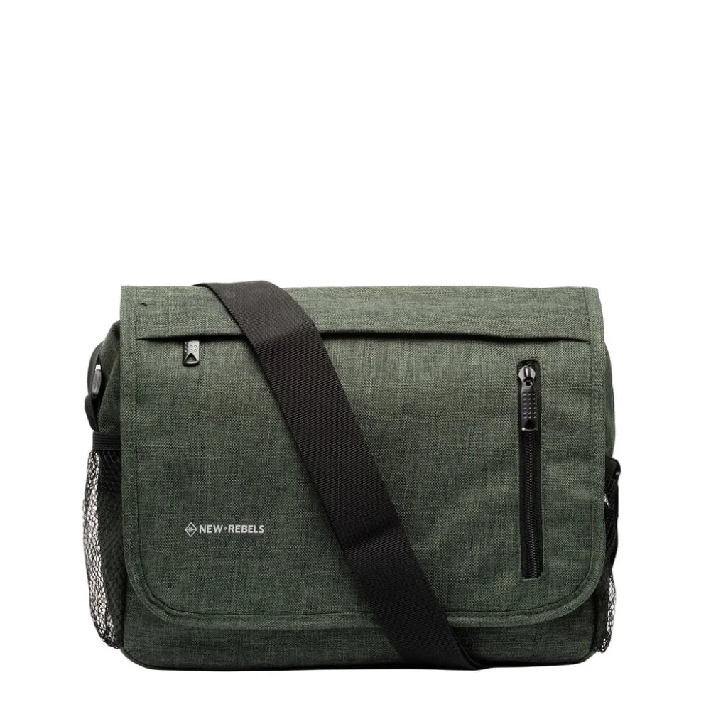 New Rebels ® Heaven25 - Medium Schoudertas A5 - Crossbodytas met flap Donker Groen