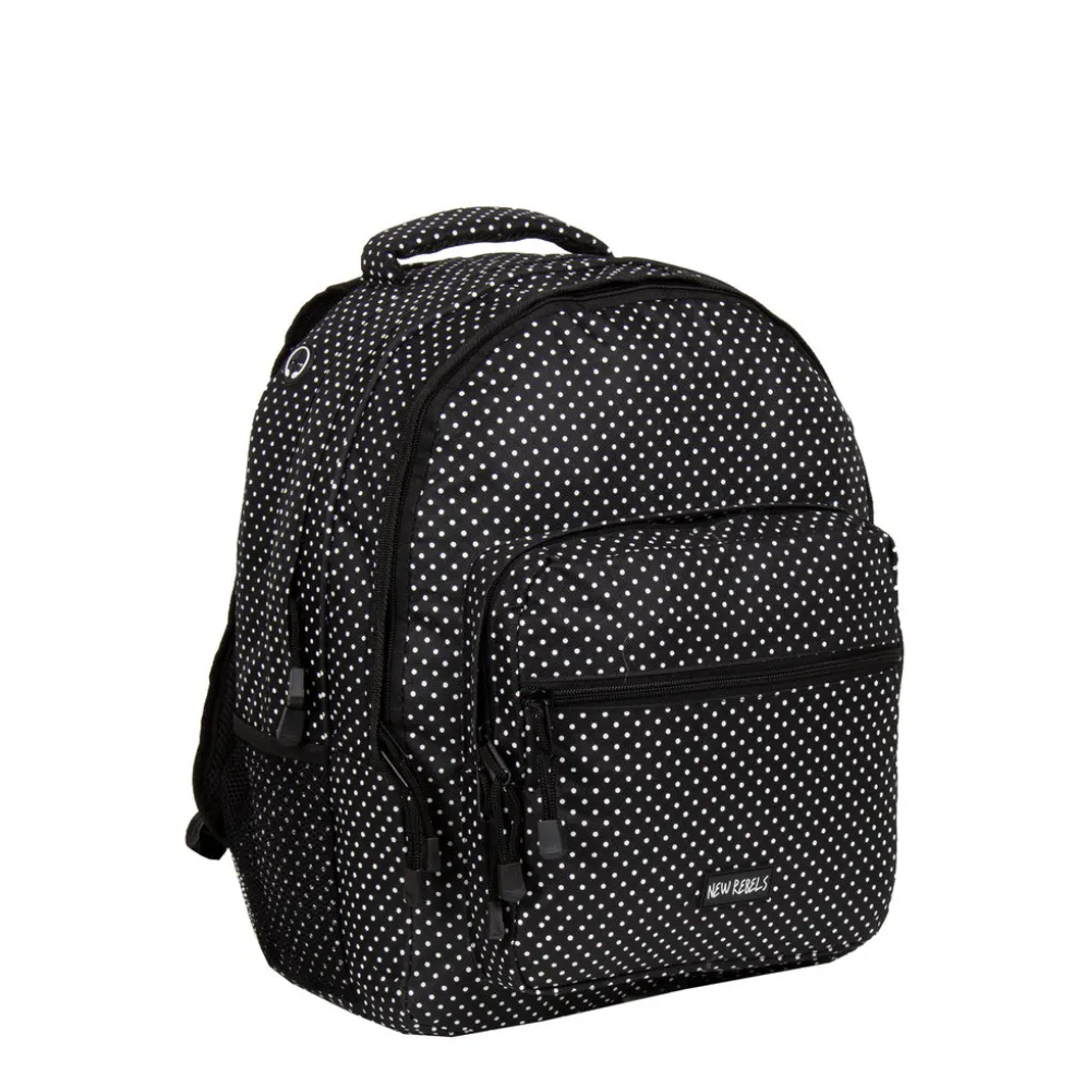New Rebels ® Katschberg - Schooltas - Laptopvak - Zwart - Rugzak - Rugtas