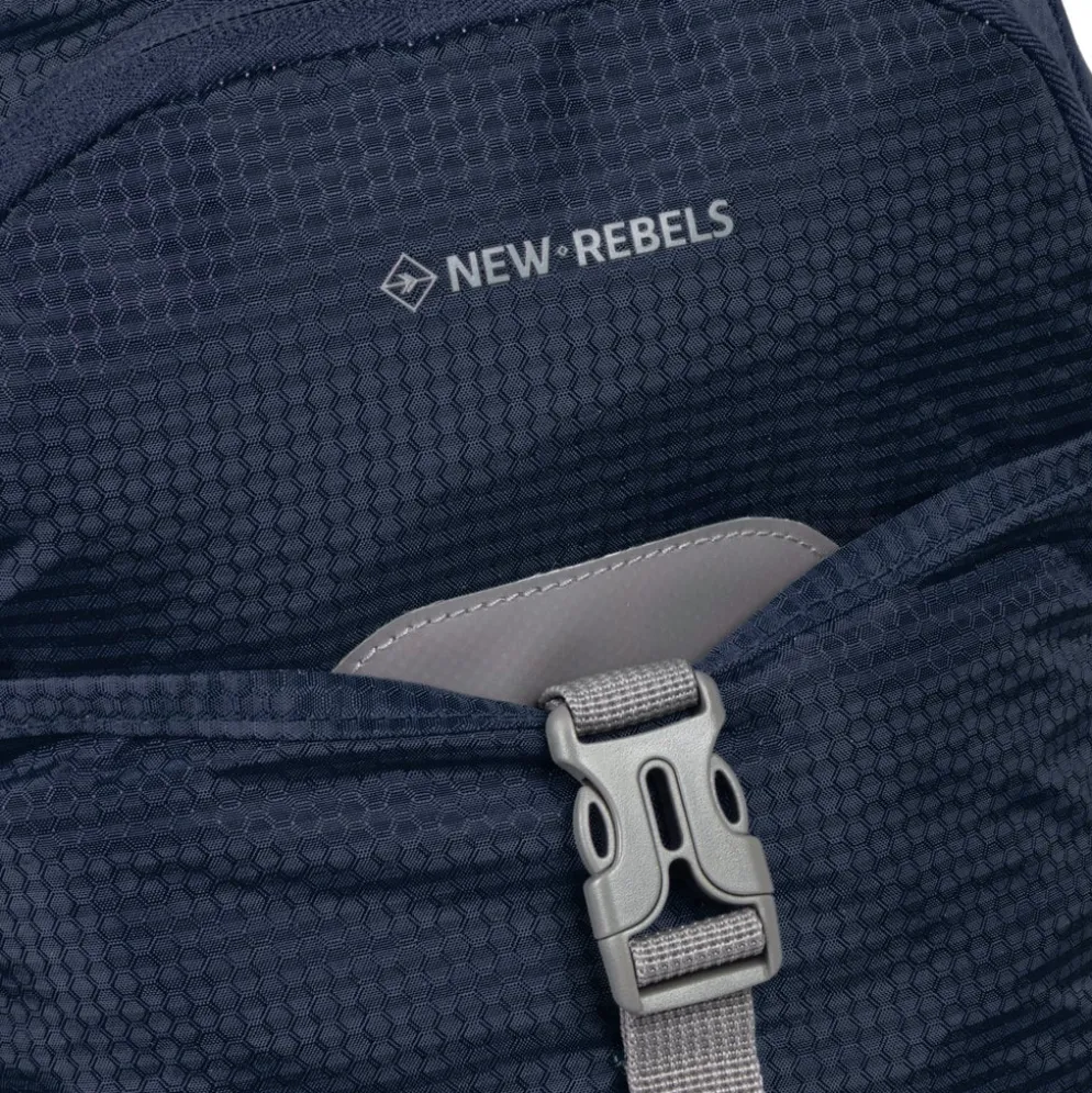 New Rebels ® Kinley - Rugtas - Schooltas - Vrijetijdstas - 48 Liter - Nylon - Navy Blauw