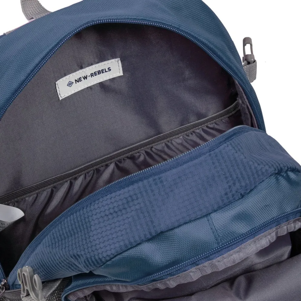 New Rebels ® Kinley - Rugtas - Schooltas - Vrijetijdstas - 28 Liter - Nylon - Navy Blauw