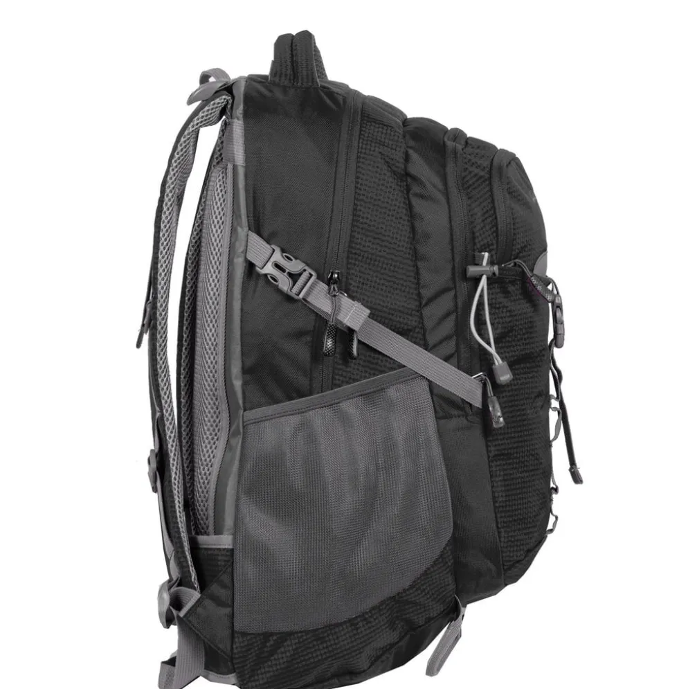 New Rebels ® Kinley - Rugtas - Schooltas - Vrijetijdstas - 48 Liter - Nylon - Zwart