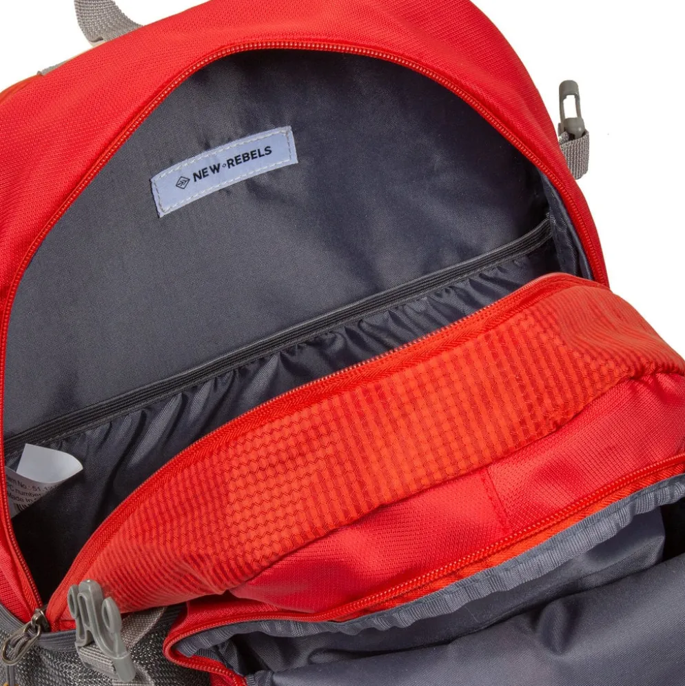New Rebels ® Kinley - Rugtas - Schooltas - Vrijetijdstas - 28 Liter - Nylon - Rood