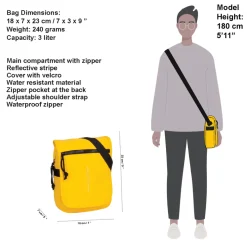 New Rebels ® Mart - Klein - Flap - Schoudertas - Crossbody tas -Geel
