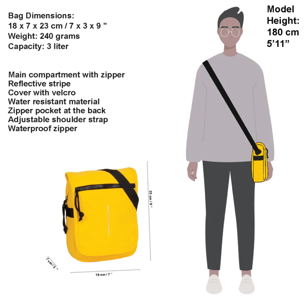 New Rebels ® Mart - Klein - Flap - Schoudertas - Crossbody tas -Geel