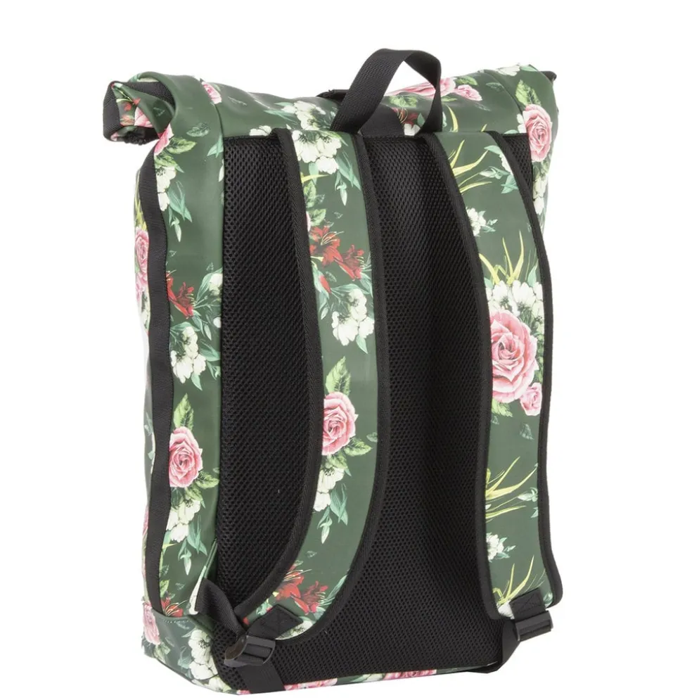 New Rebels ® Mart - Rolltop - Rugtas - Waterafstotend - Flower Dark - Large II - Rugzak