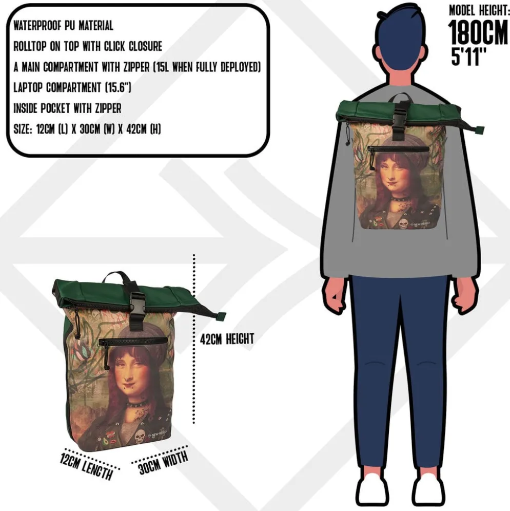 New Rebels - Mart Art Rugzak 21L Mona Lisa Waterafstotend