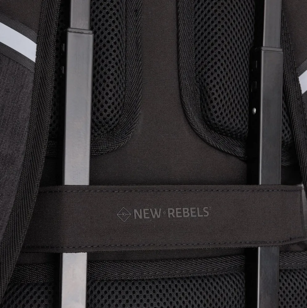 New Rebels - Otis - Stanford Rugtas 20L - Duotone - duurzaam waterafstotend polyester - 15.6" laptop - Zwart