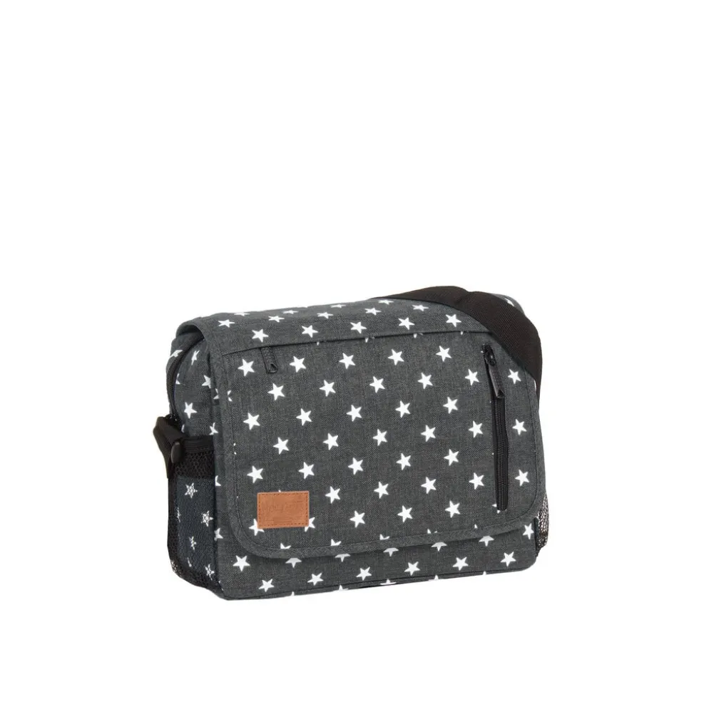 New Rebels ® Star25 - Medium Schoudertas A5 - Crossbodytas met flap - Grijs - with stars