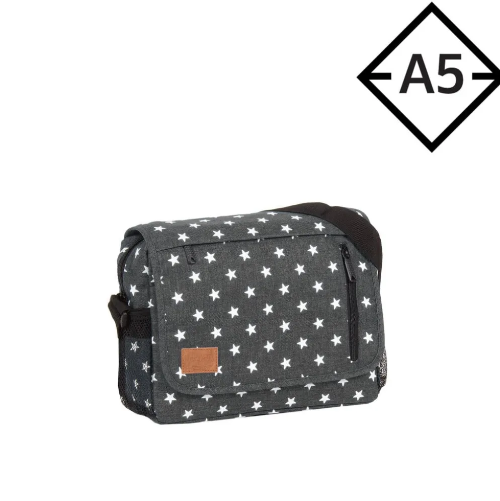 New Rebels ® Star25 - Medium Schoudertas A5 - Crossbodytas met flap - Grijs - with stars