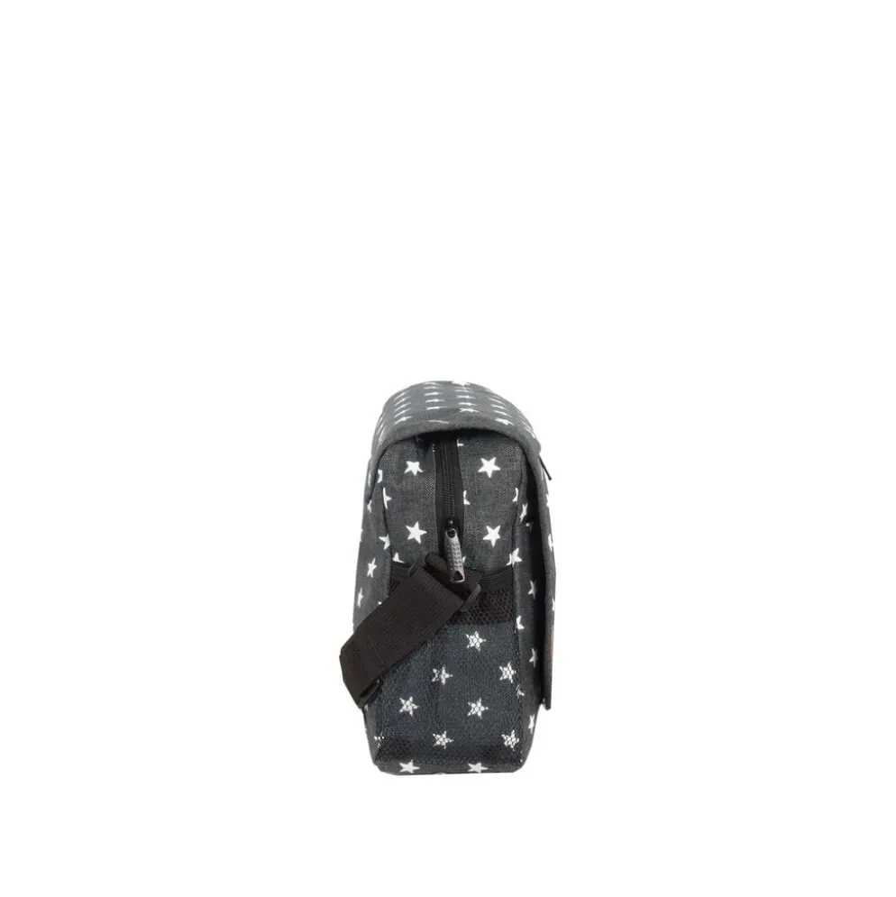 New Rebels ® Star25 - Medium Schoudertas A5 - Crossbodytas met flap - Grijs - with stars