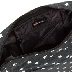 New Rebels ® Star25 - Medium Schoudertas A5 - Crossbodytas met flap - Grijs - with stars