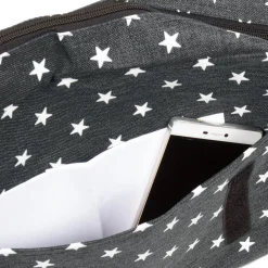New Rebels ® Star25 - Medium Schoudertas A5 - Crossbodytas met flap - Grijs - with stars
