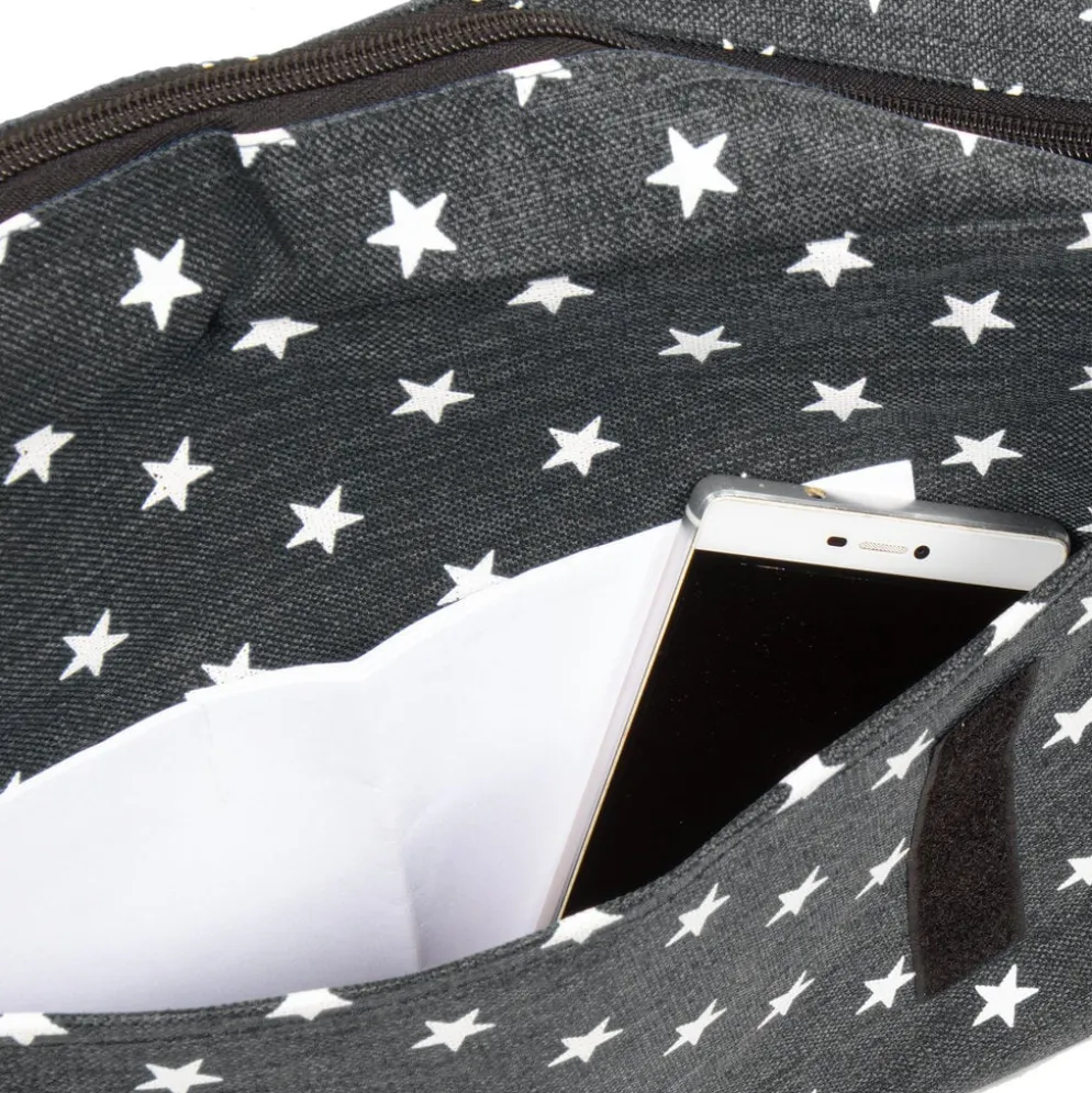 New Rebels ® Star25 - Medium Schoudertas A5 - Crossbodytas met flap - Grijs - with stars