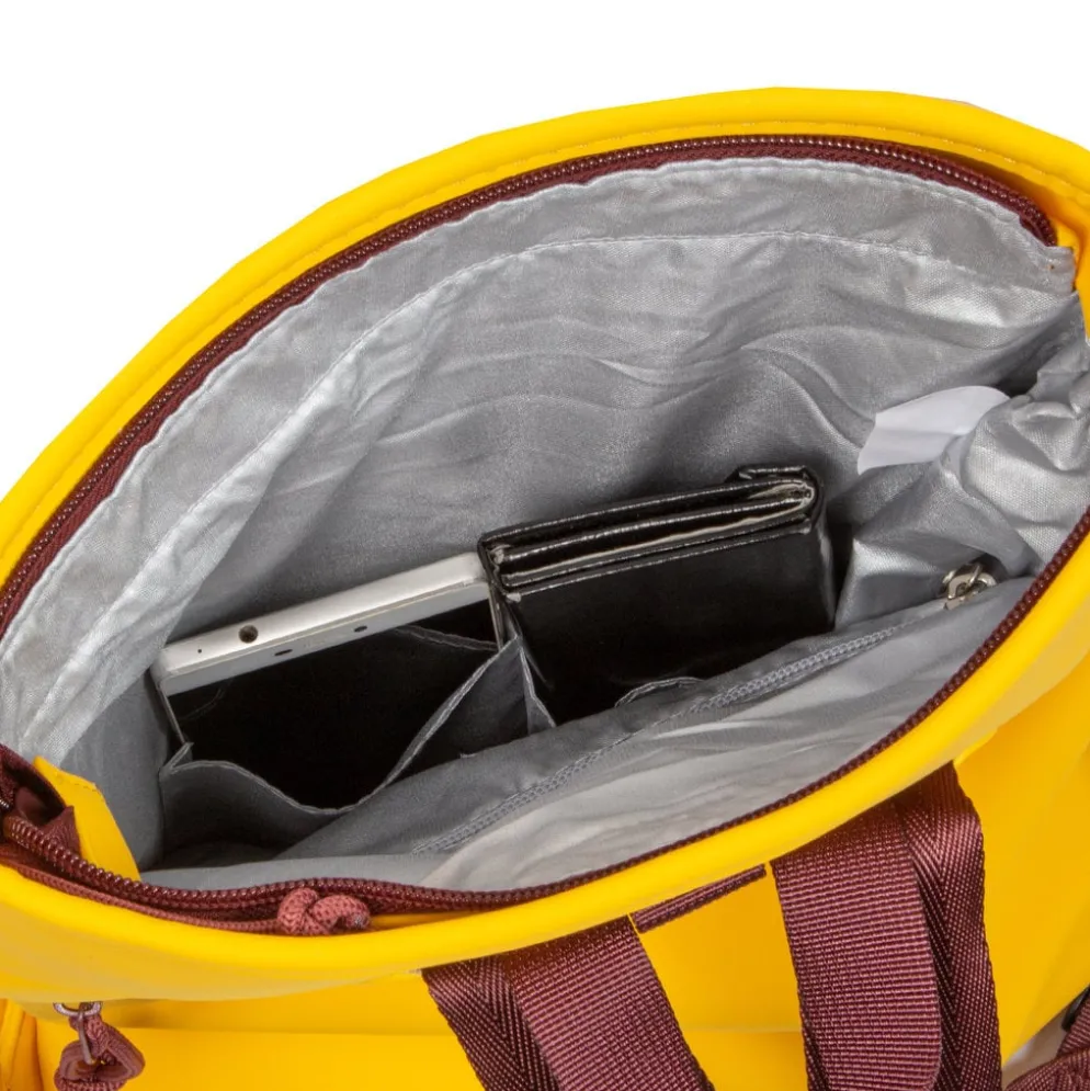 New Rebels ® Tim Rolltop Rugtas Small Yellow/Burgundy