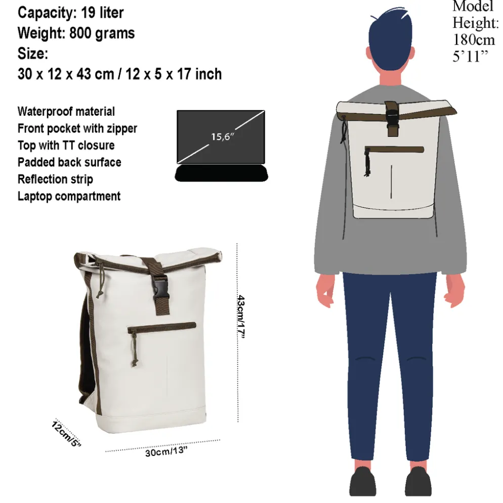 New Rebels ® Tim Rugzak Waterafstotend Beige/Olive