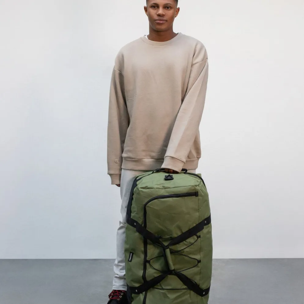 New Rebels Airmont Newark Olijf 110L Rollable Trolley Weekendtas Waterafstotend
