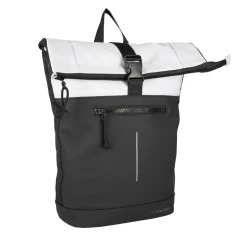 New Rebels Backham New York Zwart Reflectie 21L Rolltop Rugzak Waterafstotend Laptop 15.6"