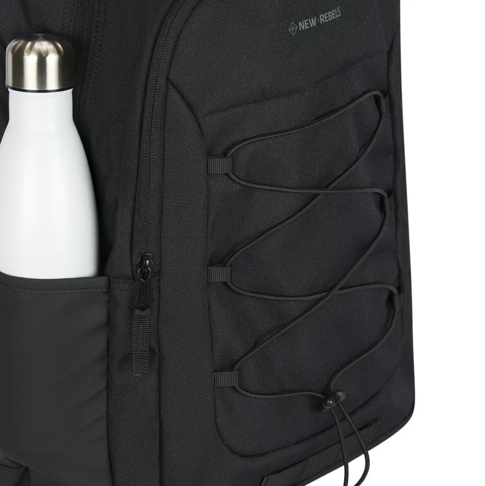 New Rebels Barto Waltham Zwart 25L Rugzak Waterafstotend Laptop 15.6"