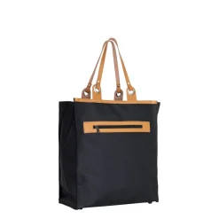 New Rebels Boodschappentas Blossoms – Stevige Nylon Shopper met Leren Hengsels – Van Gogh Print – 39L