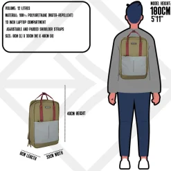 New Rebels Bowie Cape Coral Olijf Groen 15L Rugzak Reflectie Waterafstotend Laptop 13.3