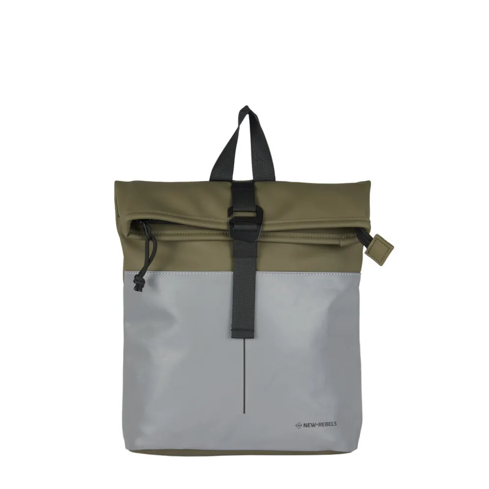 New Rebels Bowie Los Angeles Olijfgroen 9L Rugtas Rolltop Reflectie Waterafstotend