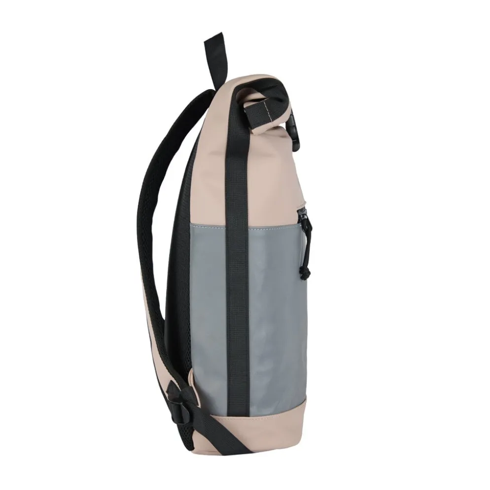 New Rebels Bowie New York Oudroze 21L Rugzak Rolltop Reflectie Waterafstotend Laptop 15.6"