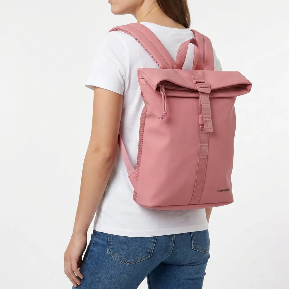 New Rebels Branson Los Angeles Rolltop Backpack Mini 7L Waterafstotende Rugzak PU Blush Roze