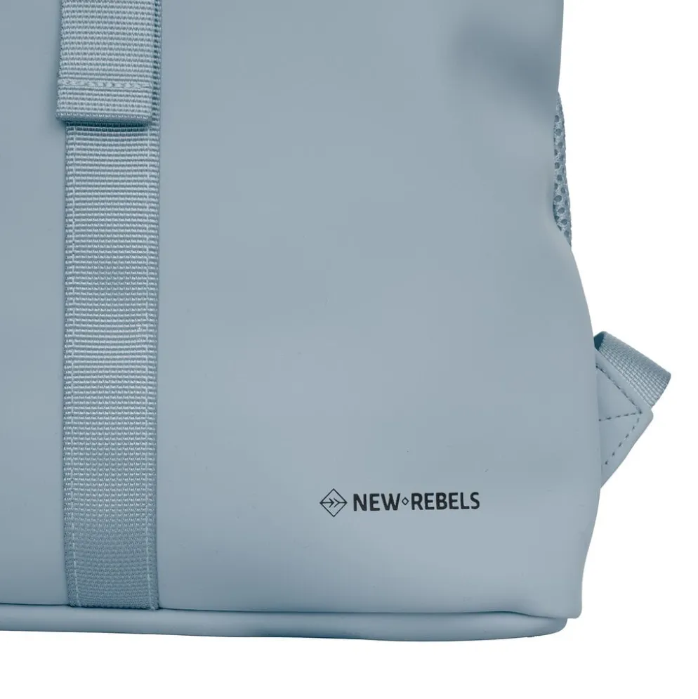 New Rebels Branson Los Angeles Rolltop Backpack Mini 7L Waterafstotende Rugzak PU Lichtblauw