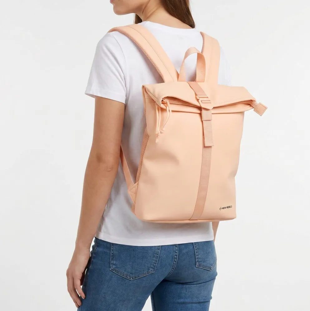 New Rebels Branson Los Angeles Rolltop Backpack Mini 7L Waterafstotende Rugzak PU Zalm