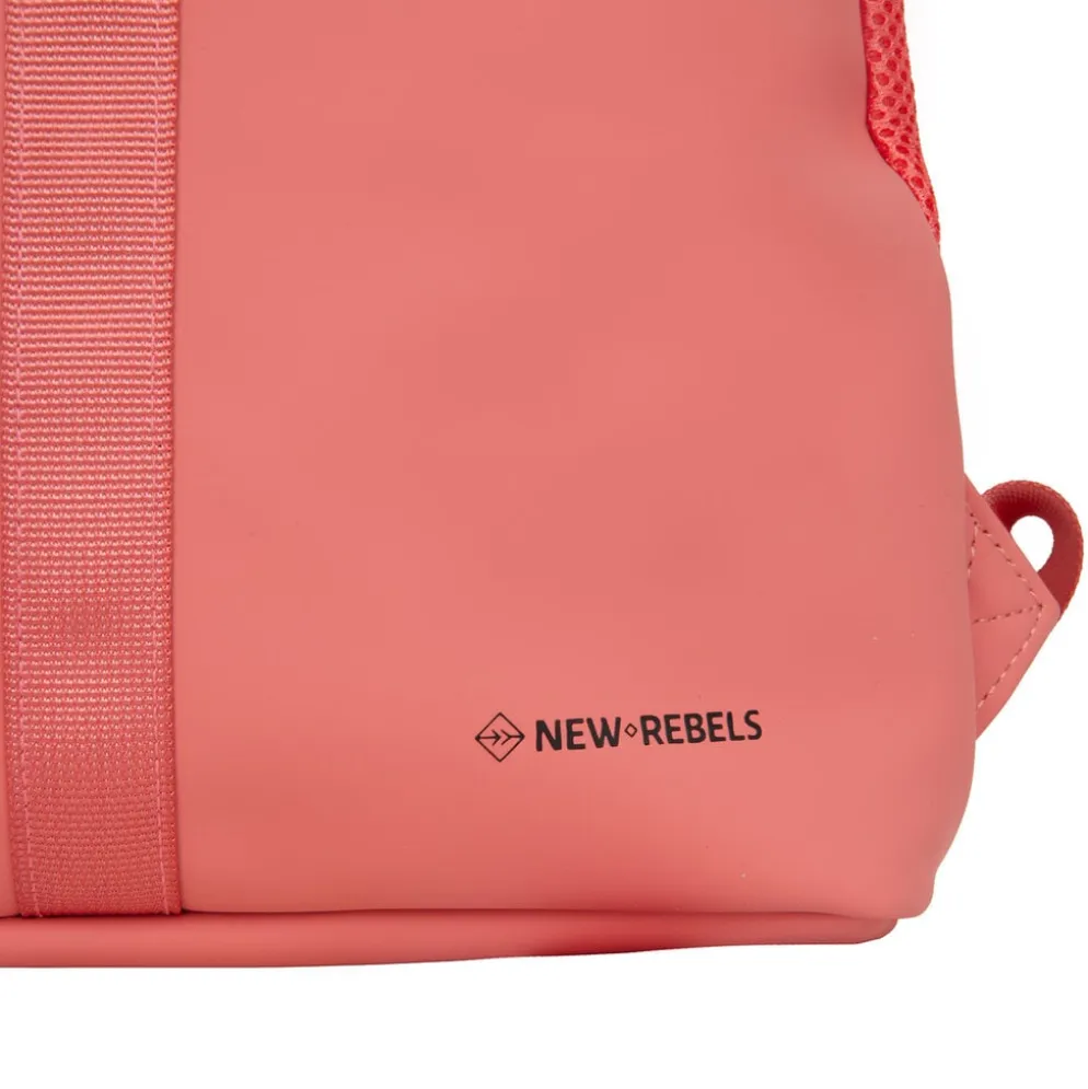 New Rebels Branson Los Angeles Rolltop Backpack Mini 7L Waterafstotende Rugzak PU Coraal