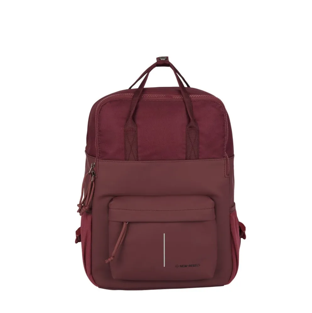 New Rebels Bruce Chicago Burgundy 17L Rugzak Waterafstotend Laptop 14"