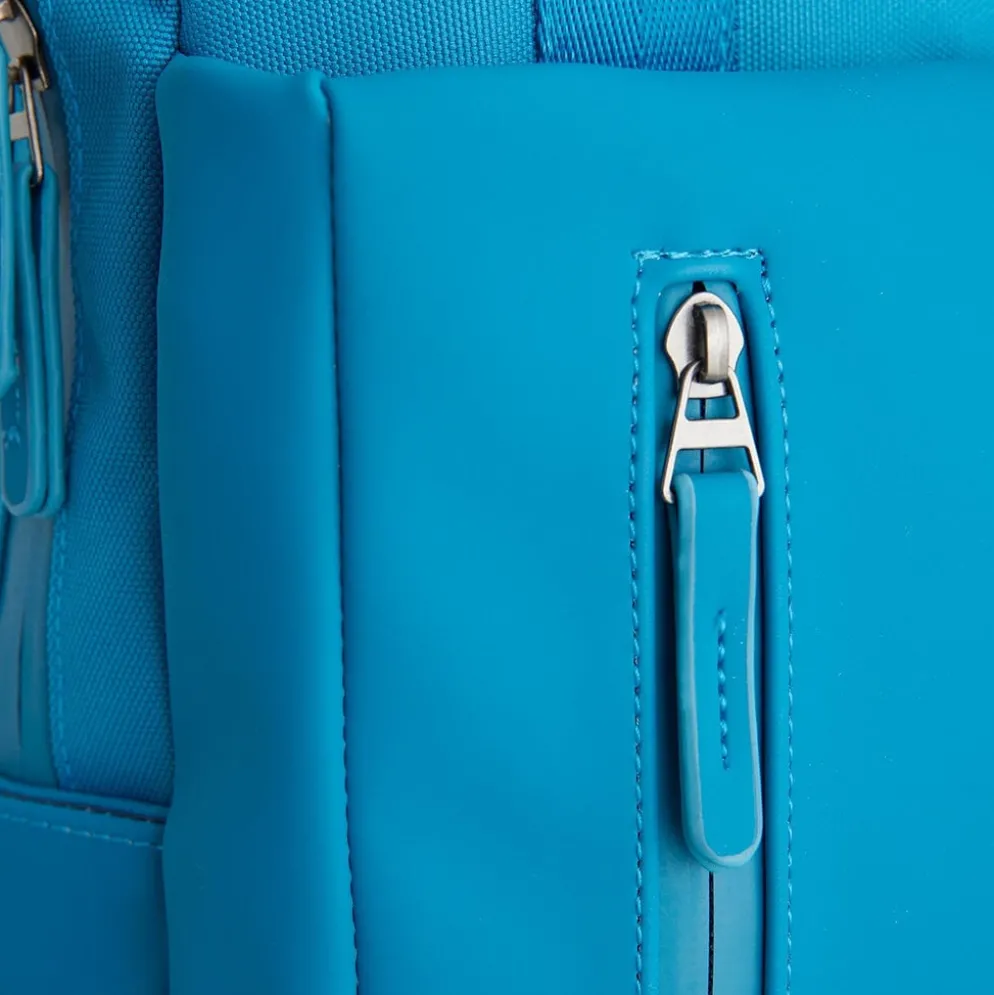 New Rebels Bruce Miami Rugzak 9L Waterafstotende Laptop Rugtas 13 inch Schooltas en Werktas van PU Nylon Comfortabel Comp 9L Turquoise