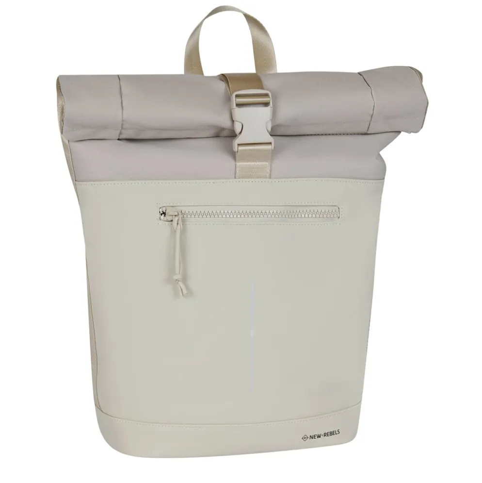 New Rebels Bruce New York Beige 21L Rolltop Rugzak Waterafstotend Laptop 15.6"