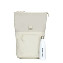 New Rebels Bruce New York Beige 21L Rolltop Rugzak Waterafstotend Laptop 15.6