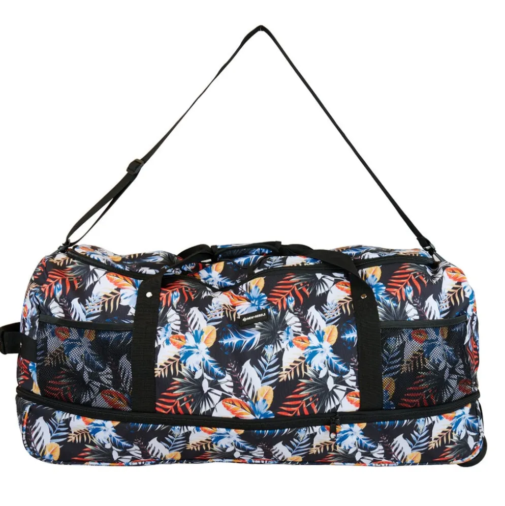 New Rebels Cranford Newark Flower oprolbare reistas met 2 wielen - 110L vergrootbare tas met handgrepen en ritssluiting - lichtgewicht