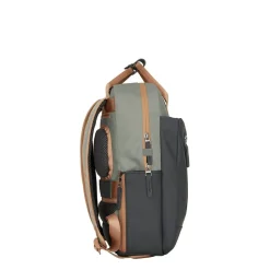 New Rebels Ferron Miami Rugzak 9L Waterafstotende Laptop Rugtas 13 inch Schooltas en Werktas van PU Nylon Comfortabel Antracite