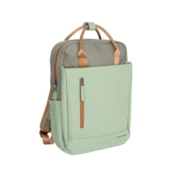 New Rebels Ferron Miami Rugzak 9L Waterafstotende Laptop Rugtas 13 inch Schooltas en Werktas van PU Nylon Comfortabel Sage Green