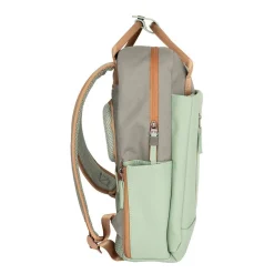 New Rebels Ferron Miami Rugzak 9L Waterafstotende Laptop Rugtas 13 inch Schooltas en Werktas van PU Nylon Comfortabel Sage Green