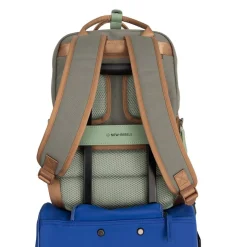 New Rebels Ferron Miami Rugzak 9L Waterafstotende Laptop Rugtas 13 inch Schooltas en Werktas van PU Nylon Comfortabel Sage Green
