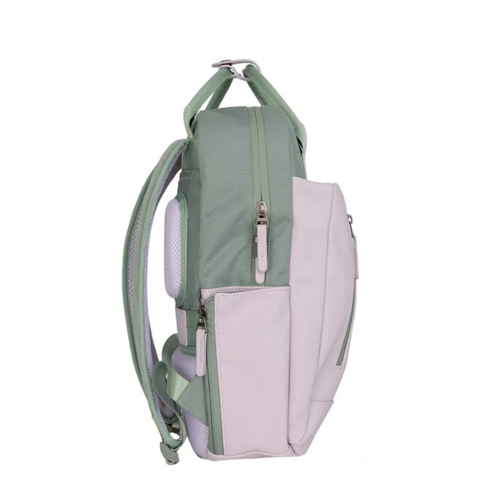 New Rebels Ferron Miami Rugzak 9L Waterafstotende Laptop Rugtas 13 inch Schooltas en Werktas van PU Nylon Comfortabel Lila