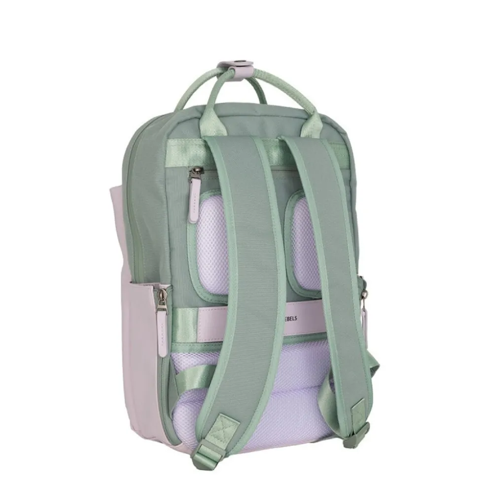 New Rebels Ferron Miami Rugzak 9L Waterafstotende Laptop Rugtas 13 inch Schooltas en Werktas van PU Nylon Comfortabel Lila